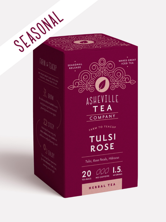 Asheville Tea Tulsi Rose Tea Box, 20 tea bags
